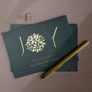 Carte De Vœux En Aluminium JOIE Élégante moderne Noël d'entreprise
