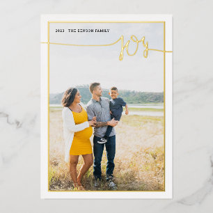Carte De Vœux En Aluminium JOIE Plaid Script minimal réel