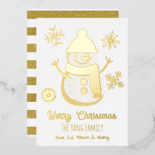 Carte De Vœux En Aluminium Joli Snowman personnalisé et photo