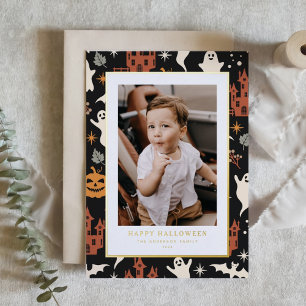 Carte De Vœux En Aluminium Jolie et Éffrayante Motif Halloween Photo