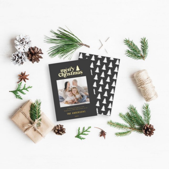 Carte De Vœux En Aluminium Jolie typographie de Noël (Créateur téléchargé)