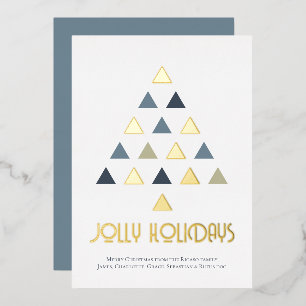 Carte De Vœux En Aluminium Jolly Holidays Arbre de Noël Personnalisé
