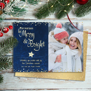 Carte De Vœux En Aluminium Jours Photo Marine Soyez Joyeux Script brillant Vr