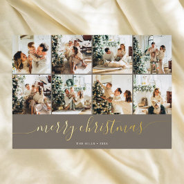 Carte De Vœux En Aluminium Joyeuse calgraphie de Noël Multi Photo