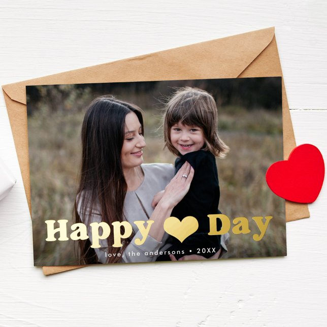 Carte De Vœux En Aluminium Joyeuse fête des coeurs Photo Saint-Valentin (Créateur téléchargé)