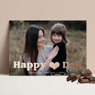 Carte De Vœux En Aluminium Joyeuse fête des coeurs Photo Saint-Valentin