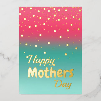 Carte De Vœux En Aluminium Joyeuse Fête des Mères - Ombré Bleu Rose