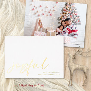 Carte De Vœux En Aluminium Joyeuse photo Calligraphie Noël Luxe Véritable