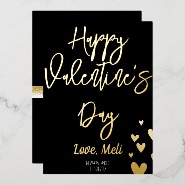 Carte De Vœux En Aluminium Joyeuse Saint-Valentin (Recto/Verso)