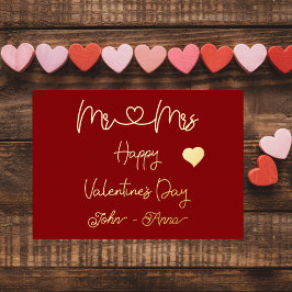 Carte De Vœux En Aluminium Joyeuse Saint-Valentin à M. et Mme