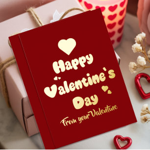 Carte De Vœux En Aluminium Joyeuse Saint-Valentin Cœurs Mignons
