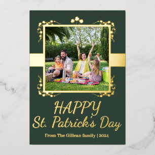 Carte De Vœux En Aluminium Joyeuse St. Patrick Shamrocks famille Une photo