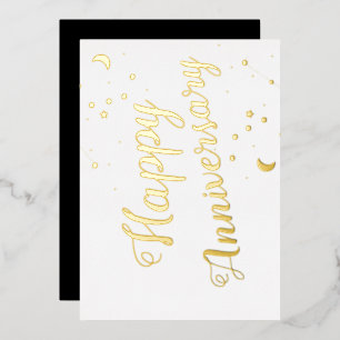 Carte De Vœux En Aluminium Joyeuses Constellations Anniversaires Moon Star