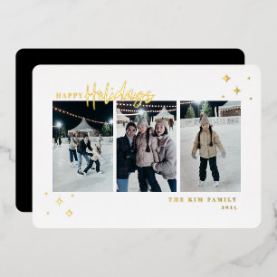 Carte De Vœux En Aluminium Joyeuses fêtes 3 Photo