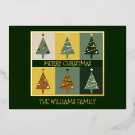 Carte De Vœux En Aluminium Joyeux arbres de Noël sur mesure