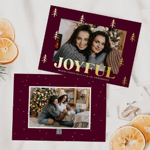 Carte De Vœux En Aluminium Joyeux arbres Merlot 2 Photo