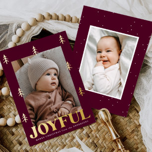 Carte De Vœux En Aluminium Joyeux arbres Merlot 2 Photo