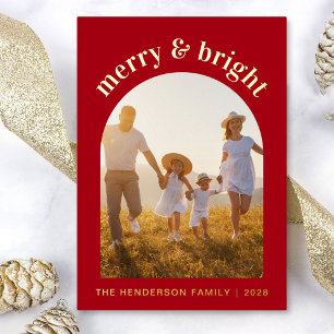 Carte De Vœux En Aluminium Joyeux Bright Family Arched Photo