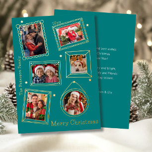 Carte De Vœux En Aluminium Joyeux cadre de canicule de Noël Multi Photo