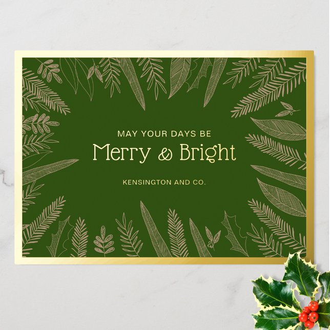 Carte De Vœux En Aluminium Joyeux et vert clair Noël d'entreprise (Créateur téléchargé)