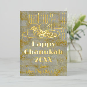 Carte De Vœux En Aluminium Joyeux Hanoukka