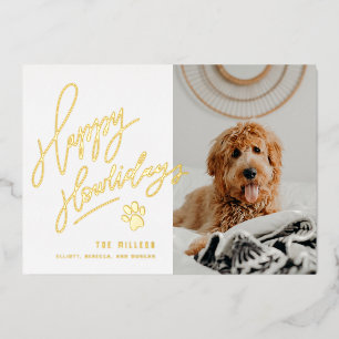 Carte De Vœux En Aluminium Joyeux Howlidays Pet Photo Christmas