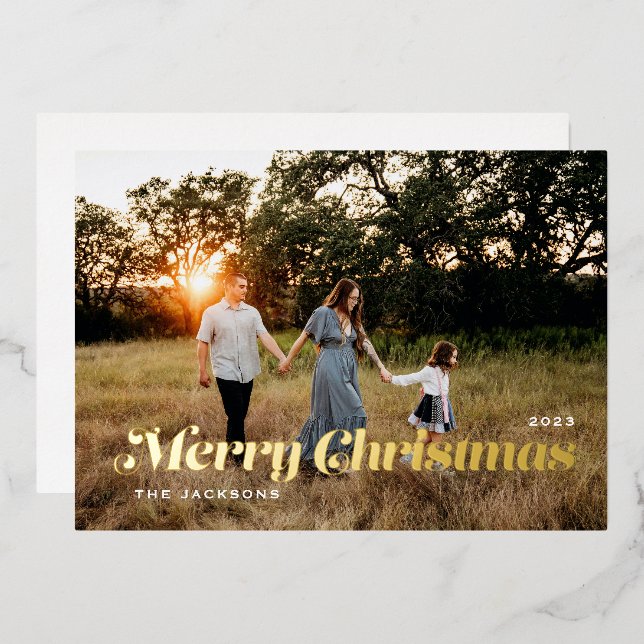 Carte De Vœux En Aluminium Joyeux Noël (Recto/Verso)