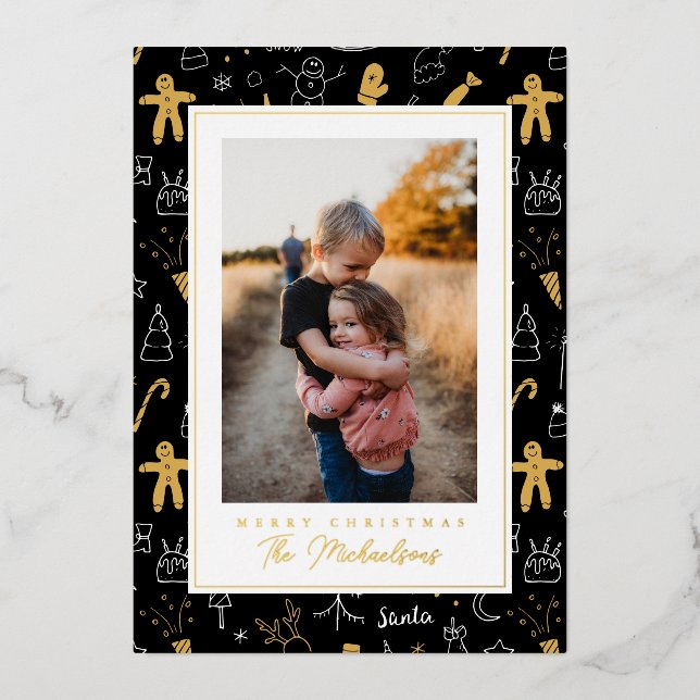 Carte De Vœux En Aluminium JOYEUX NOËL | Ajoutez votre photo (Recto)