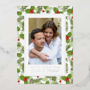 Carte De Vœux En Aluminium JOYEUX NOËL Ajoutez votre photo