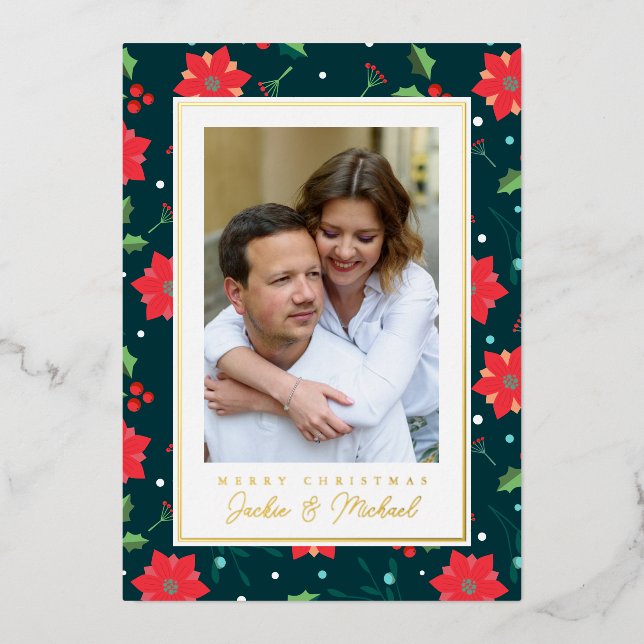 Carte De Vœux En Aluminium JOYEUX NOËL | Ajoutez votre photo (Recto)