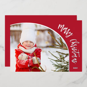 Carte De Vœux En Aluminium Joyeux Noël Argent Script