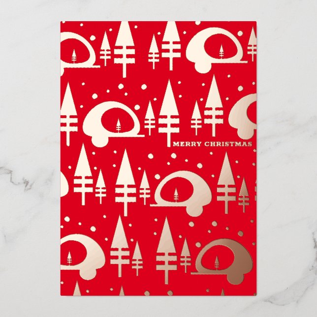 Carte De Vœux En Aluminium Joyeux Noël campeur pressé (Recto)