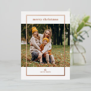 Carte De Vœux En Aluminium Joyeux Noël Classic Lines Photo