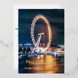 Carte De Vœux En Aluminium Joyeux Noël depuis Londres Angleterre