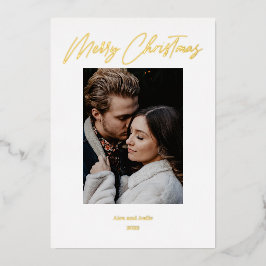 Carte De Vœux En Aluminium Joyeux Noël Design moderne scénarisé
