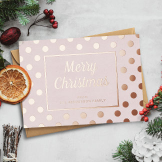 Carte De Vœux En Aluminium Joyeux Noël écriture rose élégante Or