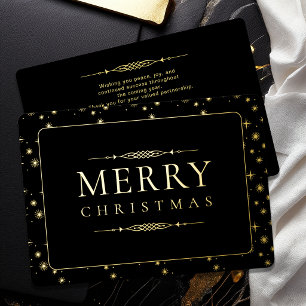 Carte De Vœux En Aluminium Joyeux Noël Élégant Entreprise Papier D'or