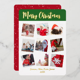 Carte De Vœux En Aluminium Joyeux Noël Élégant Photo Personnalisée  