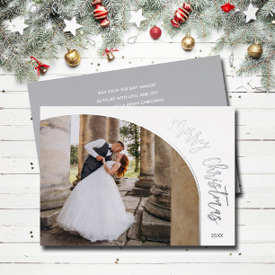 Carte De Vœux En Aluminium Joyeux Noël en argent