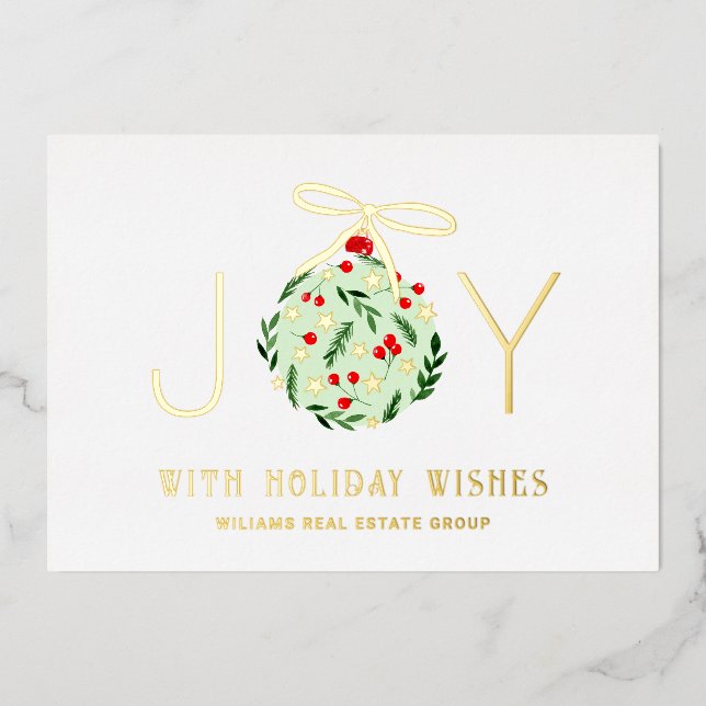 Carte De Vœux En Aluminium Joyeux Noël Entreprise Salutation Gold (Recto)