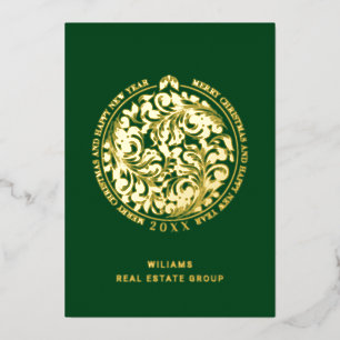 Carte De Vœux En Aluminium Joyeux Noël Entreprise Salutation Gold