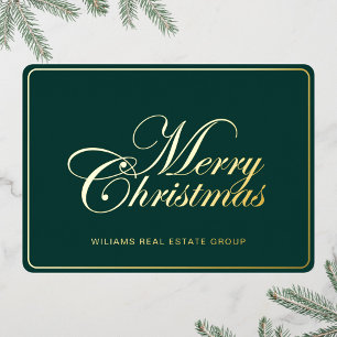 Carte De Vœux En Aluminium Joyeux Noël Entreprise Salutation Gold