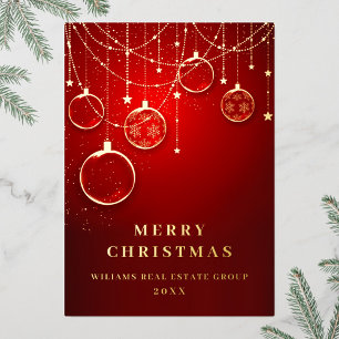 Carte De Vœux En Aluminium Joyeux Noël Entreprise Salutation Gold