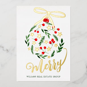 Carte De Vœux En Aluminium Joyeux Noël Entreprise Salutation Gold