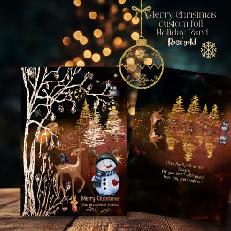 Carte De Vœux En Aluminium Joyeux Noël Forêt Enchantée