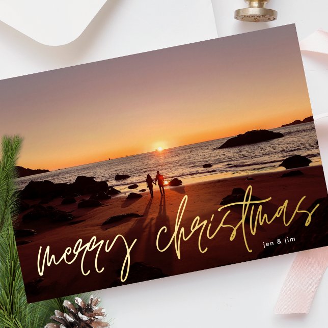 Carte De Vœux En Aluminium Joyeux Noël Gold Mariage photo (Créateur téléchargé)