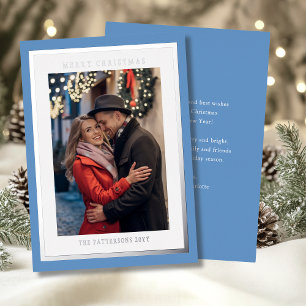 Carte De Vœux En Aluminium Joyeux Noël Ice Bleu Simple Photo moderne