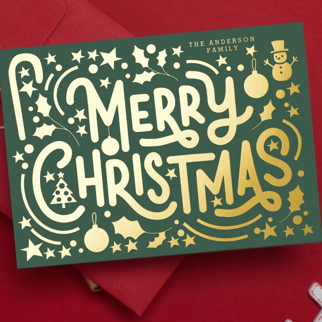 Carte De Vœux En Aluminium Joyeux Noël Joyeux Joyeux Lettres Retour Photo (Créateur téléchargé)