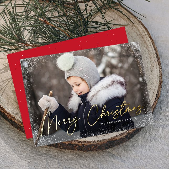 Carte De Vœux En Aluminium Joyeux Noël moderne photo (Créateur téléchargé)