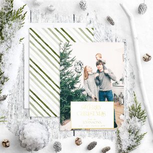Carte De Vœux En Aluminium Joyeux Noël moderne photo blanche